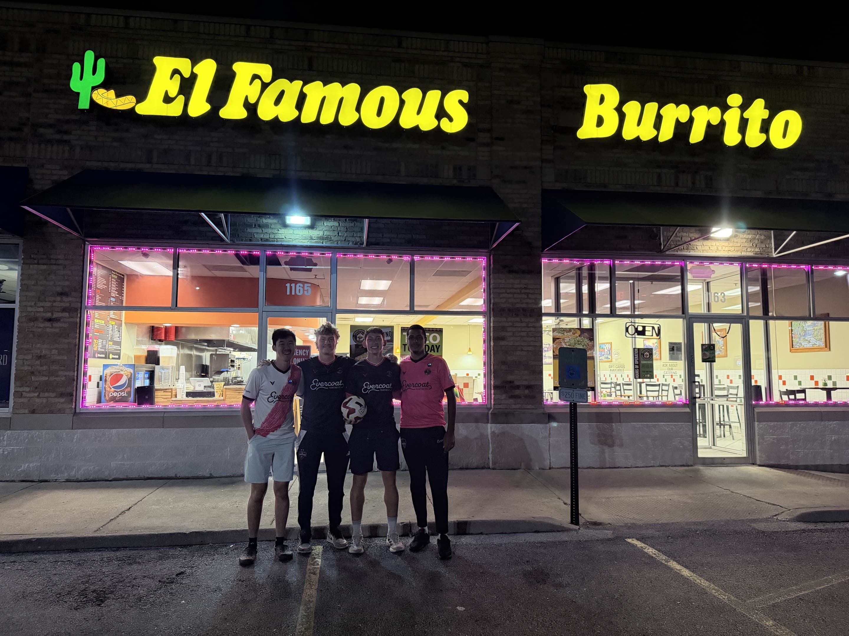 The team outside club partner El Famous Burrito