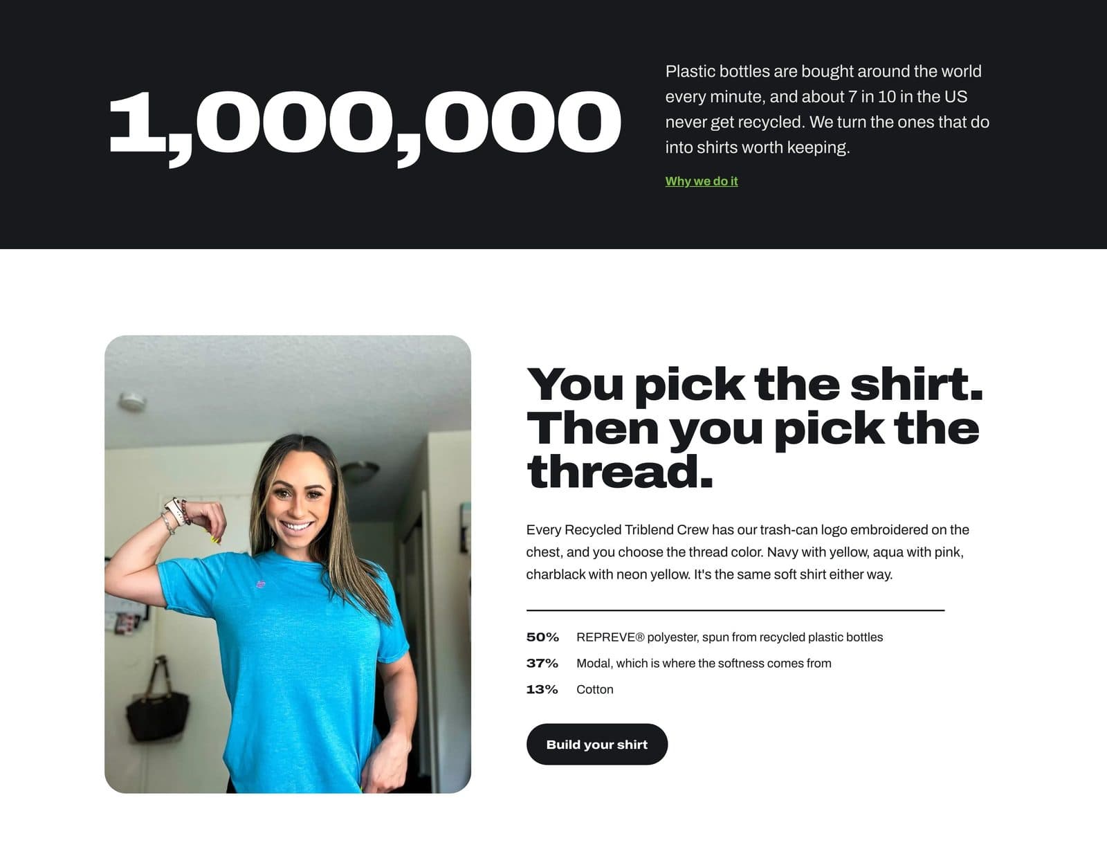 Pick your shirt, then pick your thread: the shirt builder section